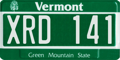 VT license plate XRD141