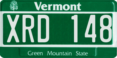 VT license plate XRD148