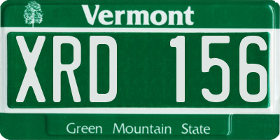 VT license plate XRD156