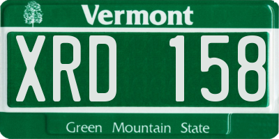VT license plate XRD158