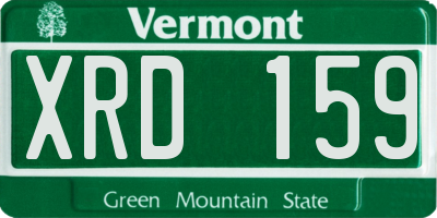 VT license plate XRD159