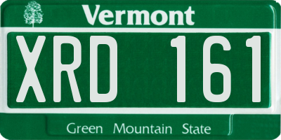VT license plate XRD161