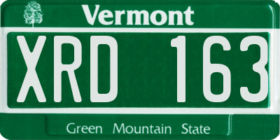 VT license plate XRD163
