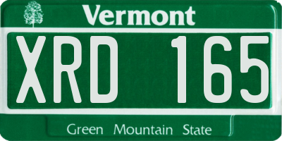 VT license plate XRD165