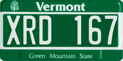 VT license plate XRD167