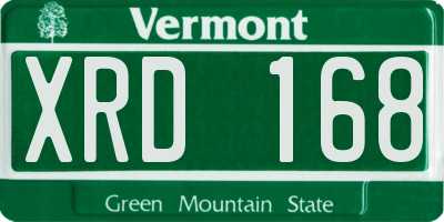 VT license plate XRD168