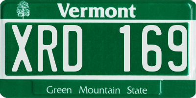 VT license plate XRD169