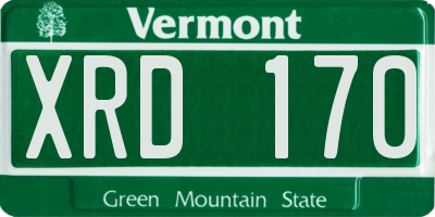 VT license plate XRD170