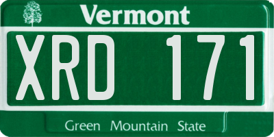VT license plate XRD171