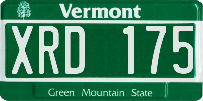 VT license plate XRD175