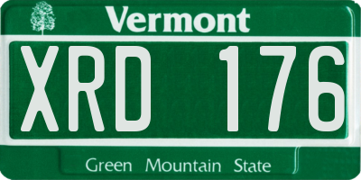 VT license plate XRD176
