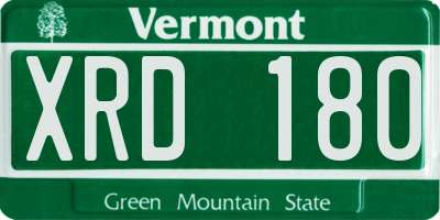 VT license plate XRD180