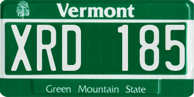 VT license plate XRD185