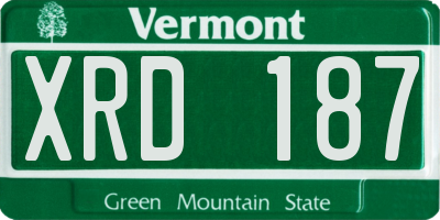 VT license plate XRD187