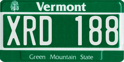 VT license plate XRD188