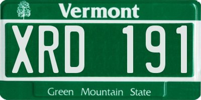 VT license plate XRD191