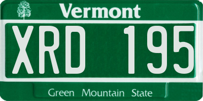VT license plate XRD195
