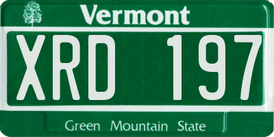 VT license plate XRD197