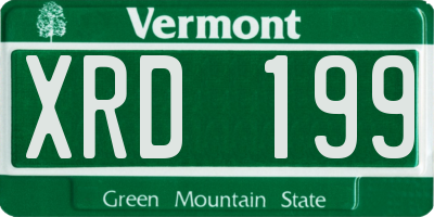 VT license plate XRD199