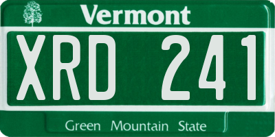 VT license plate XRD241