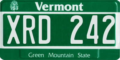 VT license plate XRD242