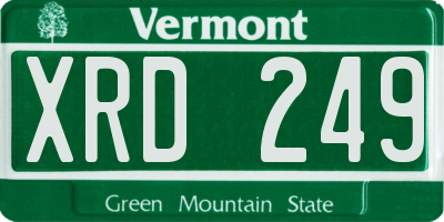 VT license plate XRD249