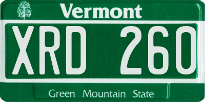 VT license plate XRD260
