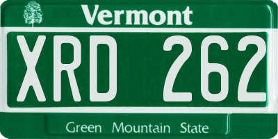 VT license plate XRD262