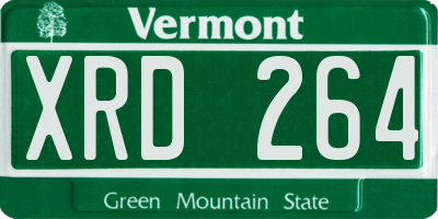 VT license plate XRD264