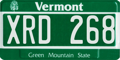 VT license plate XRD268