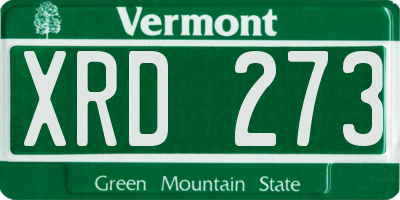 VT license plate XRD273