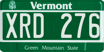 VT license plate XRD276