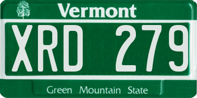 VT license plate XRD279