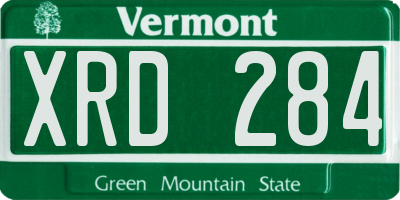 VT license plate XRD284