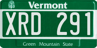 VT license plate XRD291