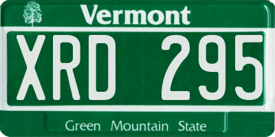 VT license plate XRD295