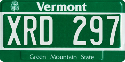 VT license plate XRD297
