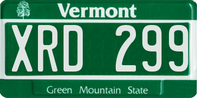 VT license plate XRD299
