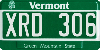 VT license plate XRD306