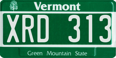 VT license plate XRD313