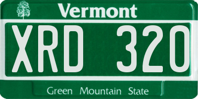 VT license plate XRD320