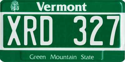 VT license plate XRD327