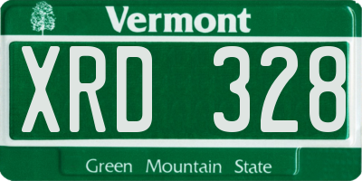 VT license plate XRD328
