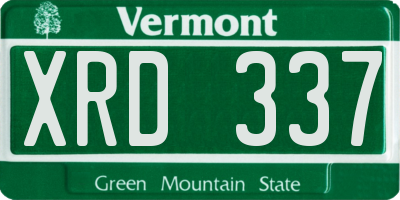 VT license plate XRD337