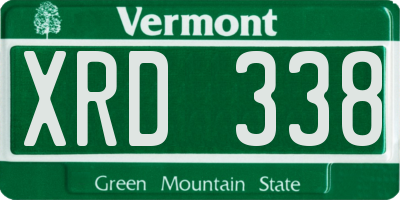 VT license plate XRD338