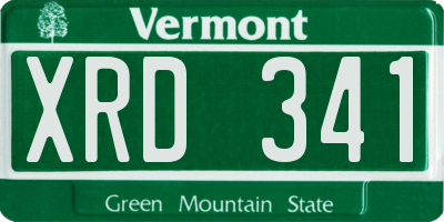 VT license plate XRD341