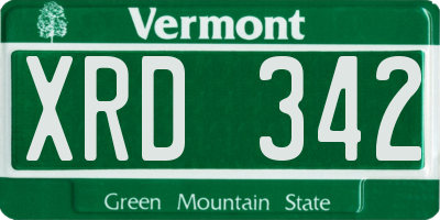 VT license plate XRD342