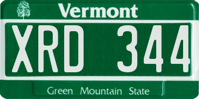 VT license plate XRD344