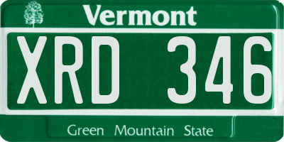 VT license plate XRD346