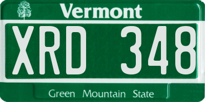 VT license plate XRD348